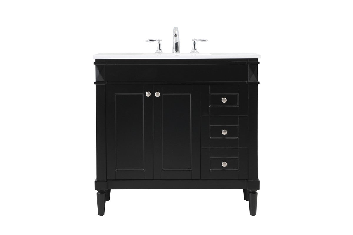 Elegant Lighting - VF31836BK - Single Bathroom Vanity - Bennett - black