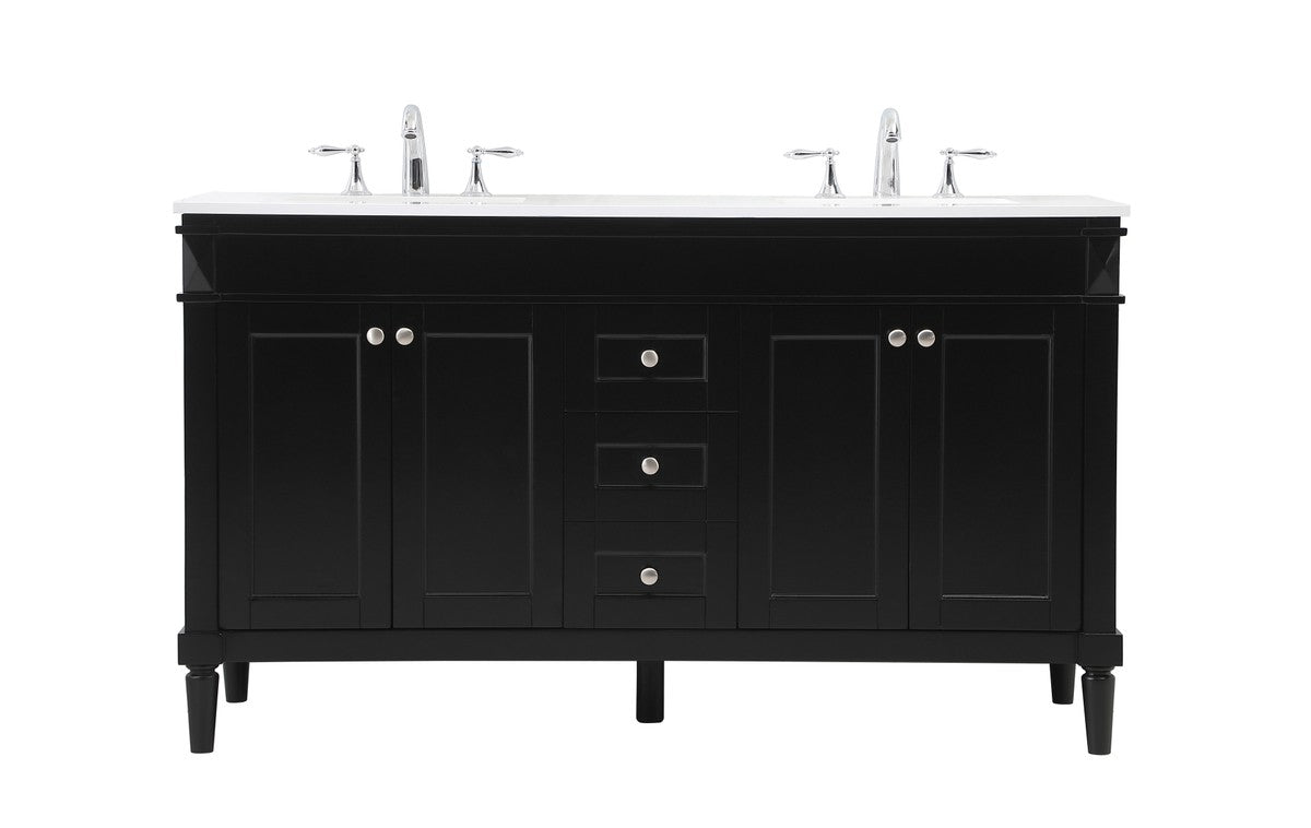 Elegant Lighting - VF31860DBK - Double Bathroom Vanity - Bennett - Black