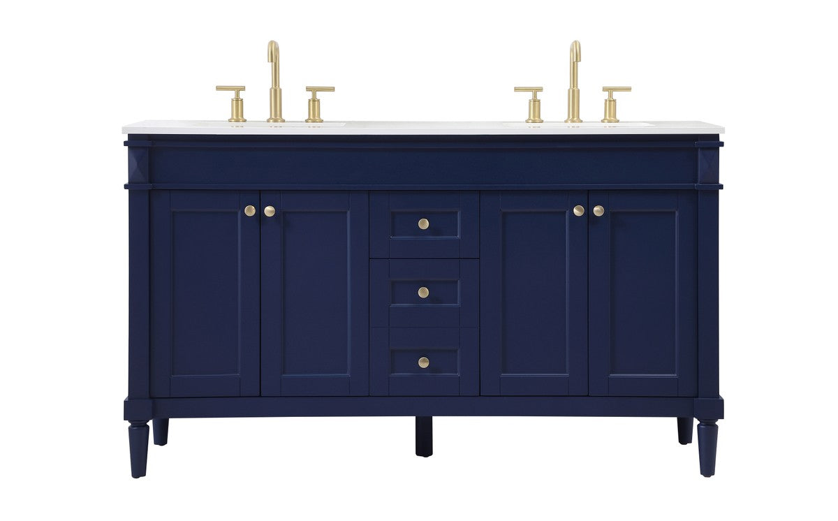 Elegant Lighting - VF31860DBL - Double Bathroom Vanity - Bennett - Blue