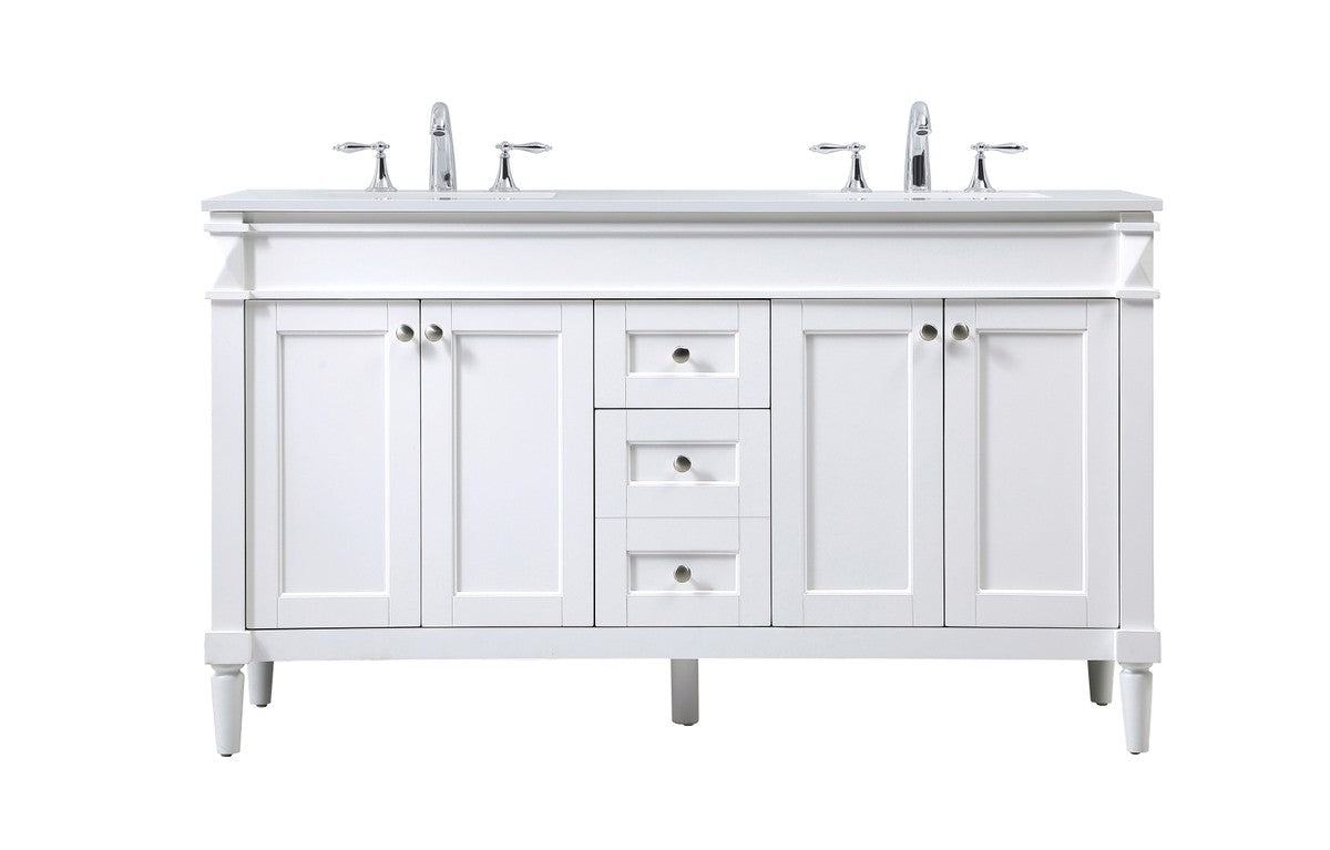 Elegant Lighting - VF31860DWH - Double Bathroom Vanity - Bennett - White