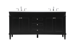 Elegant Lighting - VF31872DBK - Double Bathroom Vanity - Bennett - Black