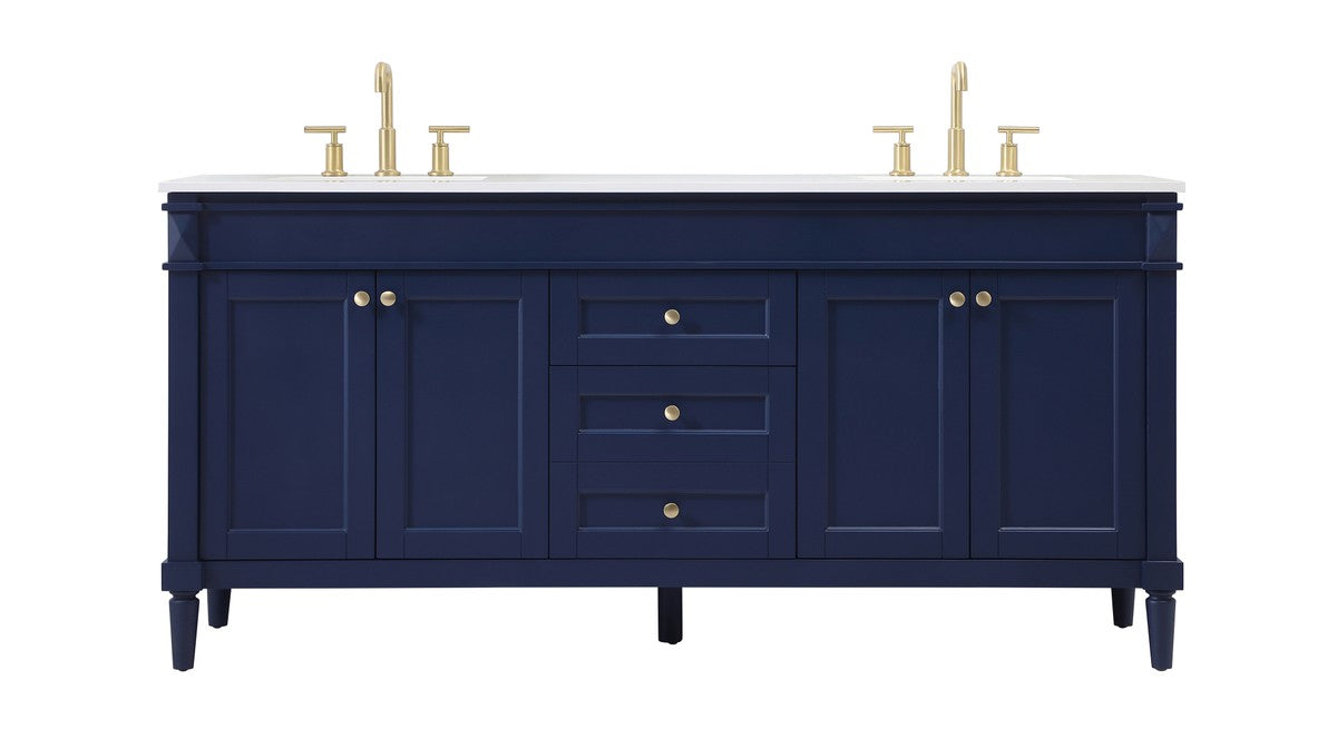 Elegant Lighting - VF31872DBL - Double Bathroom Vanity - Bennett - Blue