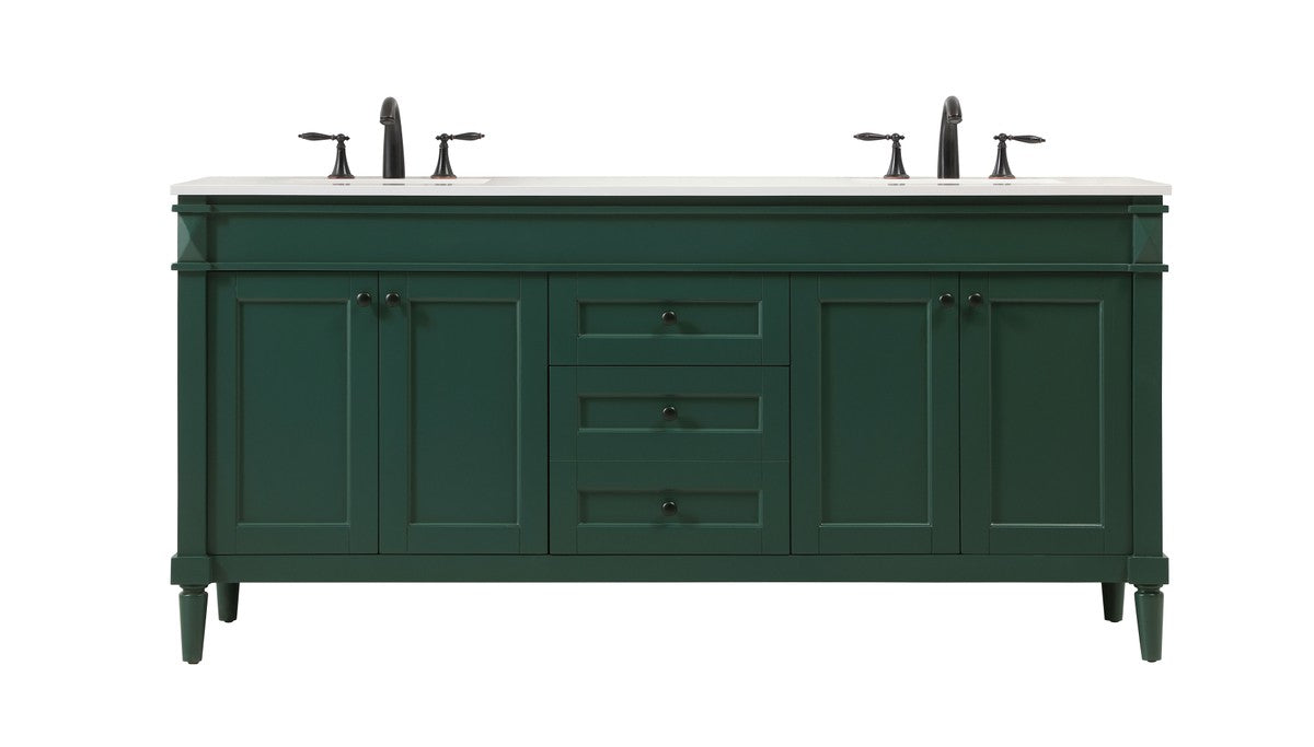 Elegant Lighting - VF31872DGN - Double Bathroom Vanity - Bennett - Green