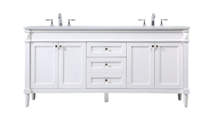 Elegant Lighting - VF31872DWH - Double Bathroom Vanity - Bennett - White