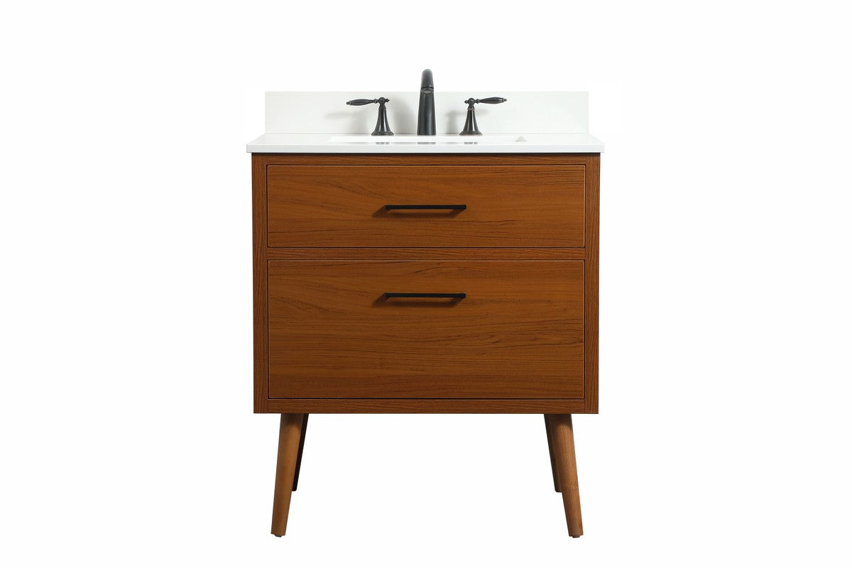 Elegant Lighting - VF41030MTK-BS - Single Bathroom Vanity - Boise - Teak