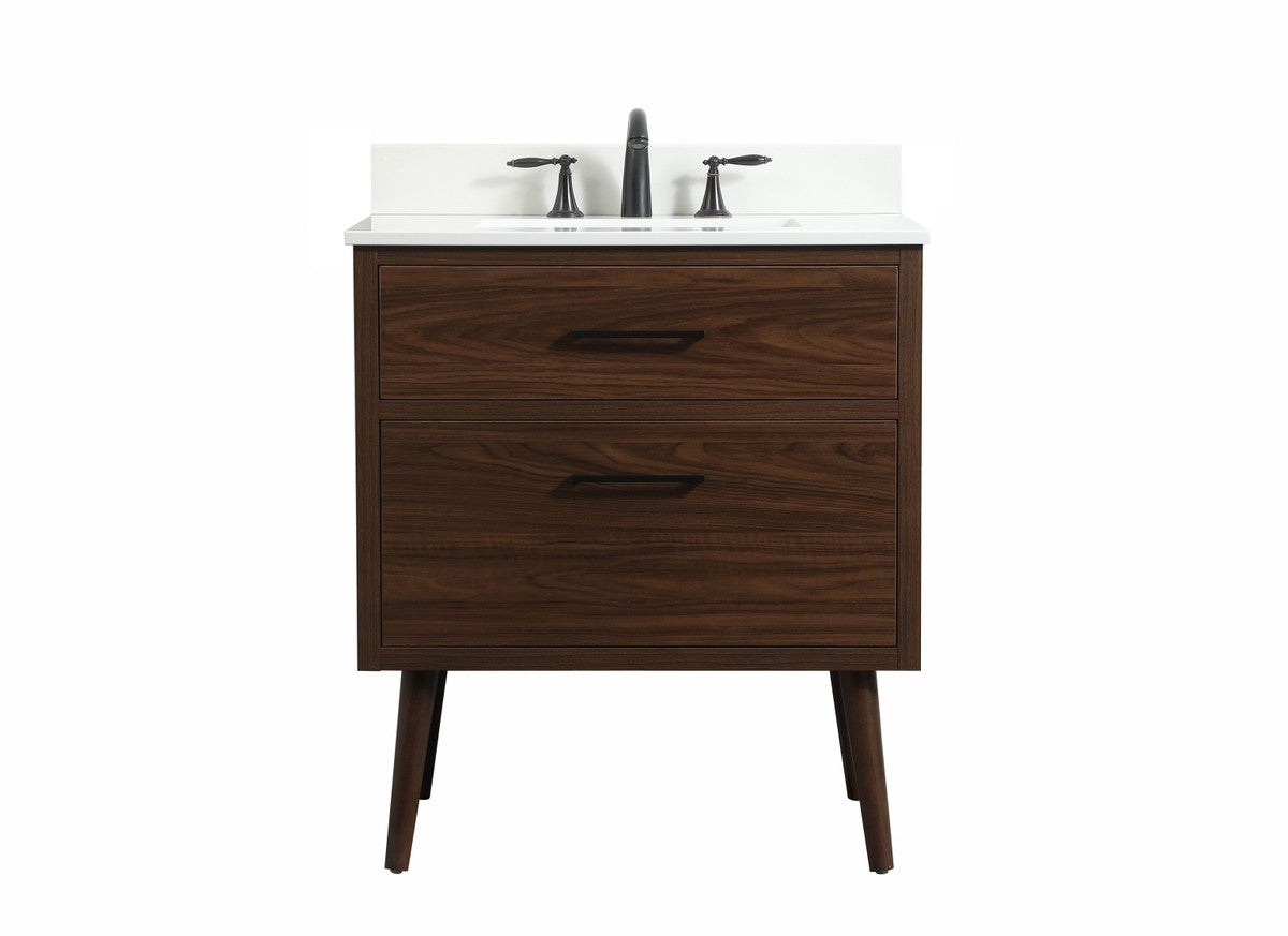 Elegant Lighting - VF41030MWT-BS - Single Bathroom Vanity - Boise - Walnut