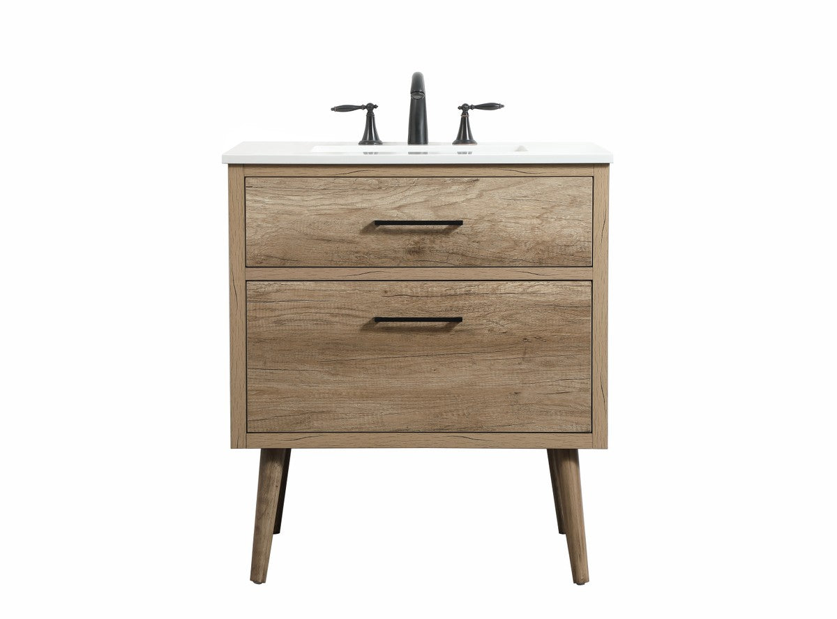 Elegant Lighting - VF41030NT - Single Bathroom Vanity - Boise - Natural Oak