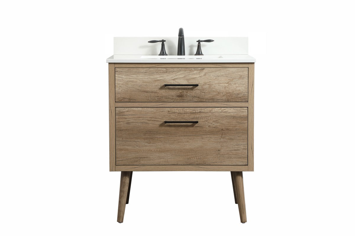 Elegant Lighting - VF41030NT-BS - Single Bathroom Vanity - Boise - Natural Oak