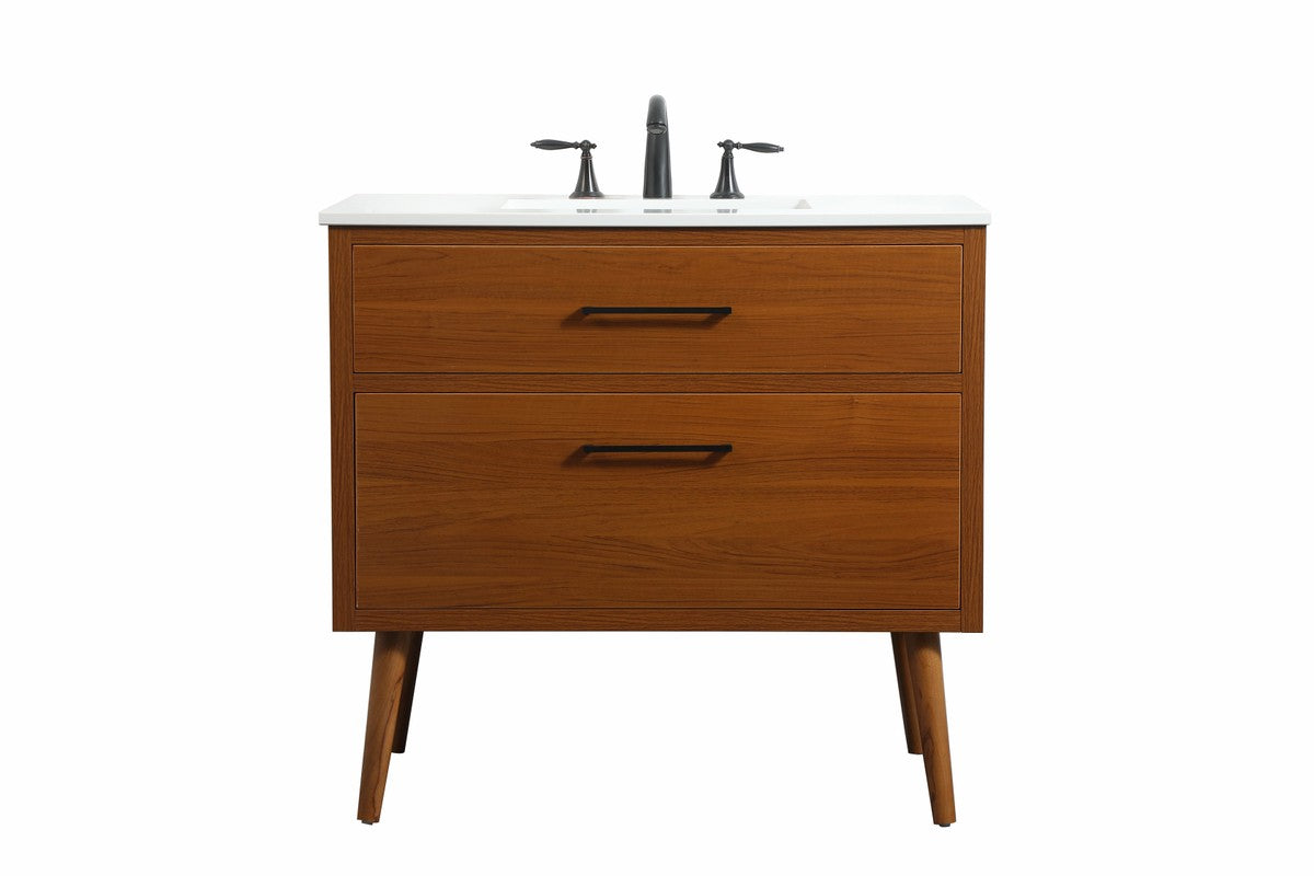 Elegant Lighting - VF41036MTK - Single Bathroom Vanity - Boise - Teak