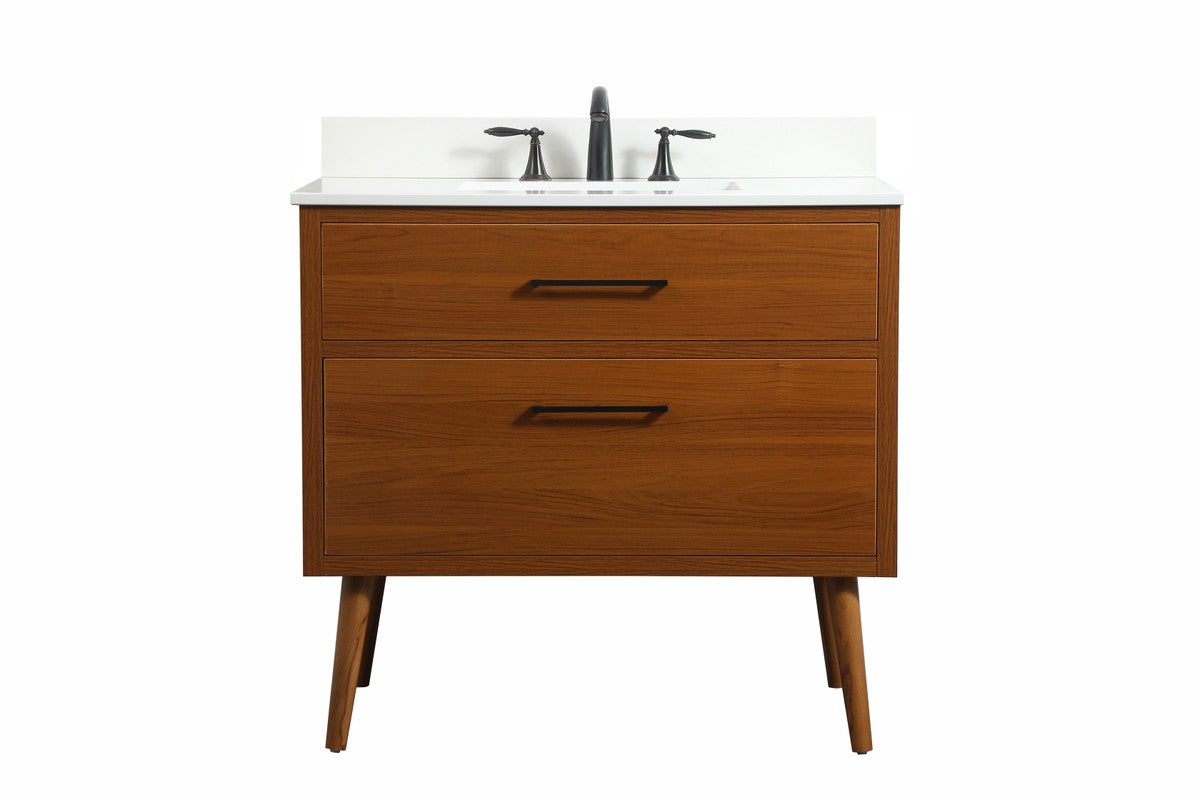 Elegant Lighting - VF41036MTK-BS - Single Bathroom Vanity - Boise - Teak