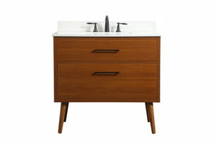 Elegant Lighting - VF41036MTK-BS - Single Bathroom Vanity - Boise - Teak