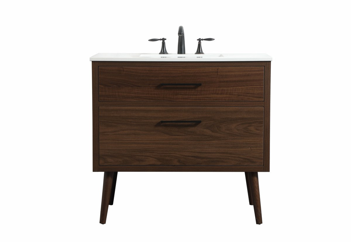 Elegant Lighting - VF41036MWT - Single Bathroom Vanity - Boise - Walnut