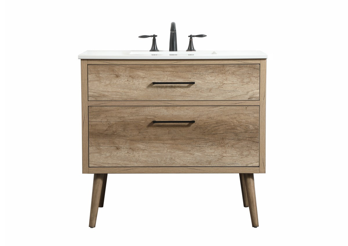 Elegant Lighting - VF41036NT - Single Bathroom Vanity - Boise - Natural Oak