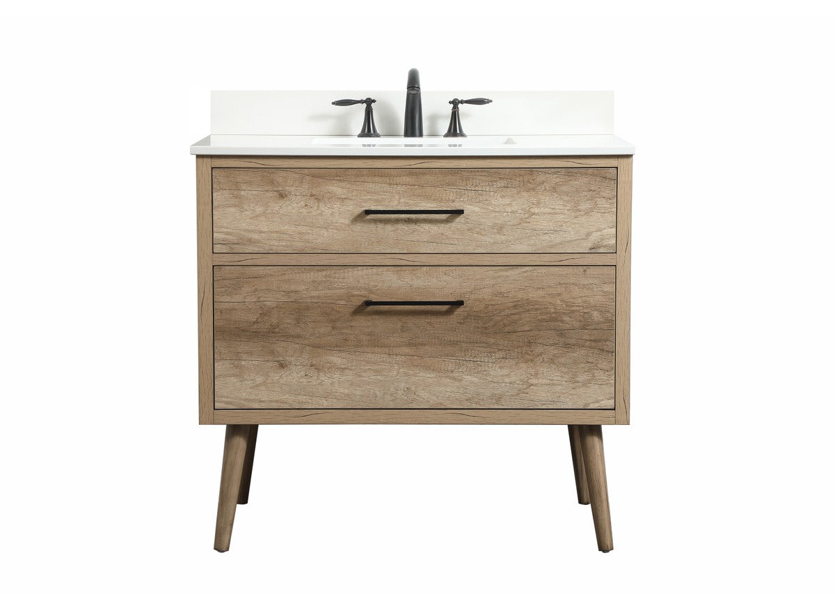 Elegant Lighting - VF41036NT-BS - Single Bathroom Vanity - Boise - Natural Oak