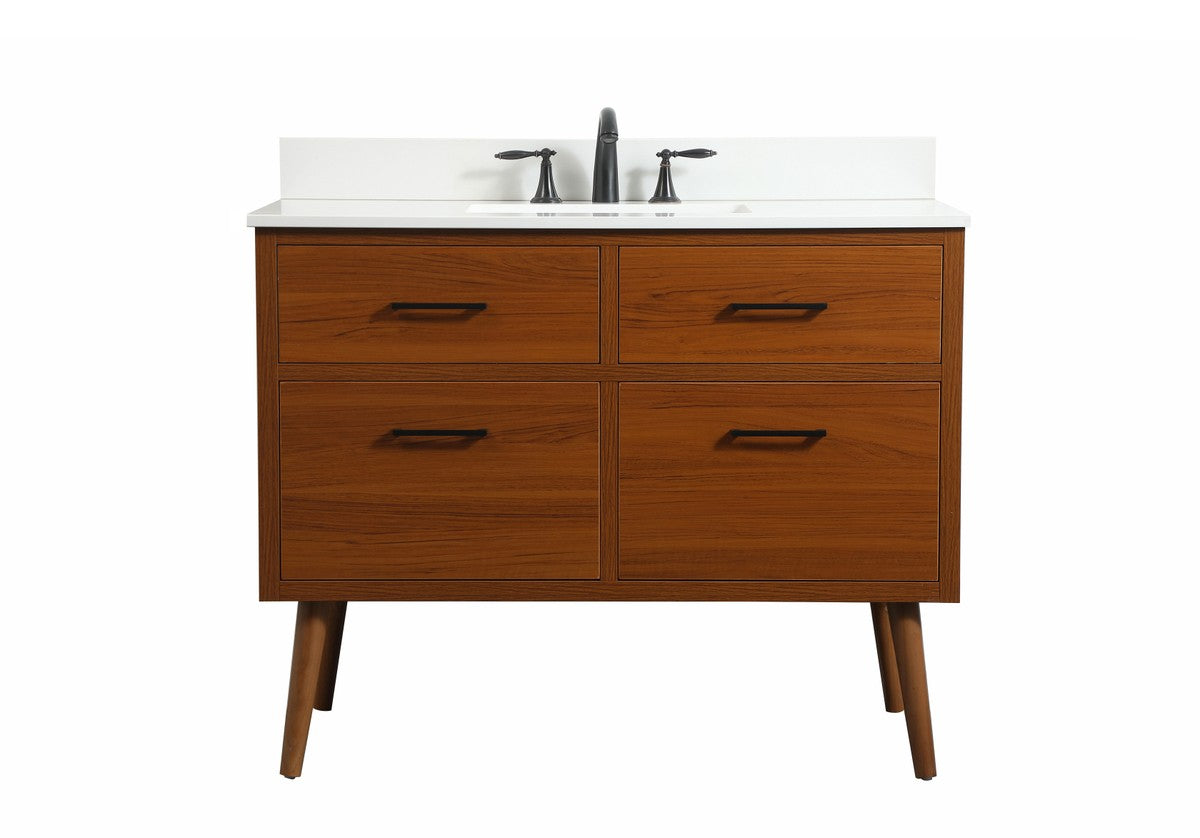 Elegant Lighting - VF41042MTK-BS - Single Bathroom Vanity - Boise - Teak