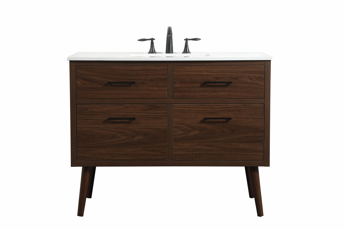 Elegant Lighting - VF41042MWT - Single Bathroom Vanity - Boise - Walnut