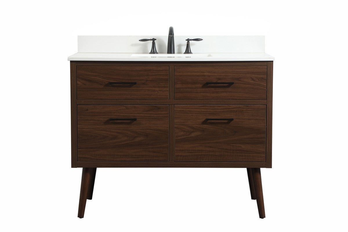 Elegant Lighting - VF41042MWT-BS - Single Bathroom Vanity - Boise - Walnut