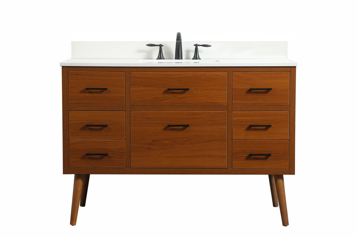 Elegant Lighting - VF41048MTK-BS - Single Bathroom Vanity - Boise - Teak