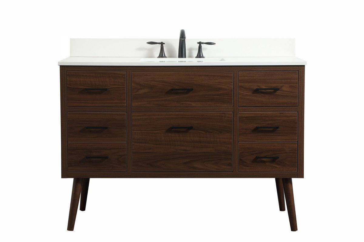 Elegant Lighting - VF41048MWT-BS - Single Bathroom Vanity - Boise - Walnut