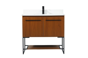 Elegant Lighting - VF42536MTK-BS - Vanity Sink Set - Sloane - Teak