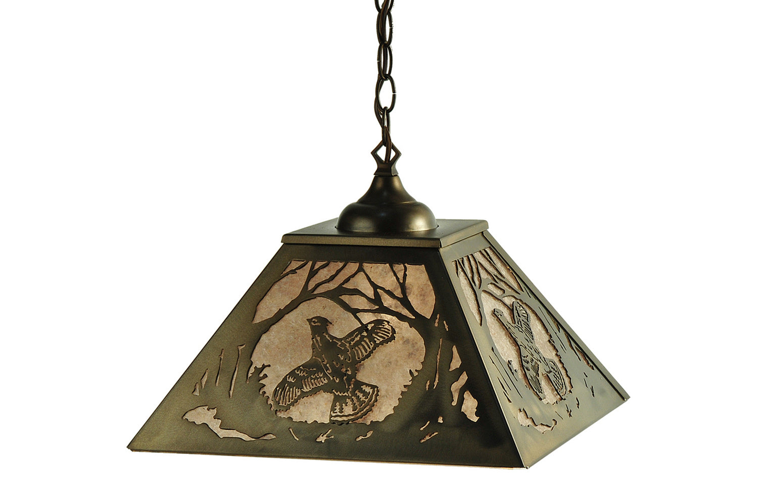 Meyda Tiffany - 110129 - Two Light Pendant - Ruffed Grouse - Antique Copper