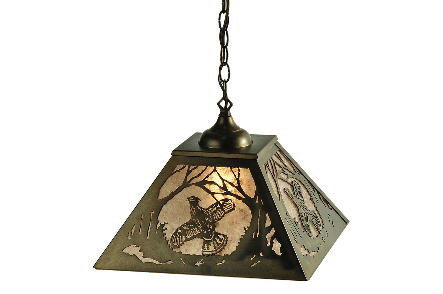 Meyda Tiffany - 110129 - Two Light Pendant - Ruffed Grouse - Antique Copper