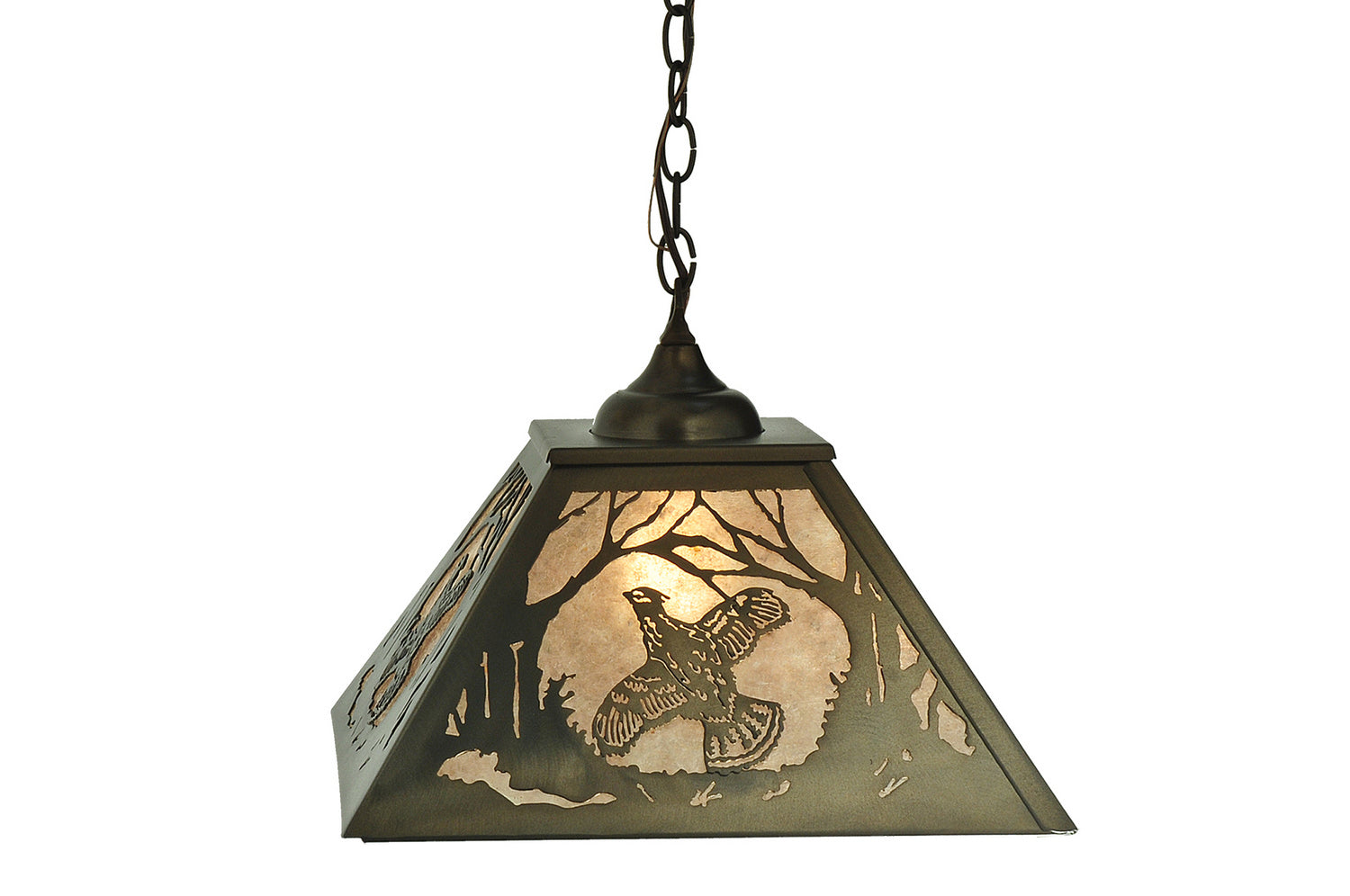 Meyda Tiffany - 110129 - Two Light Pendant - Ruffed Grouse - Antique Copper