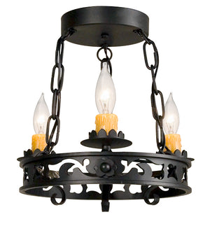 Meyda Tiffany - 115176 - Three Light Chandelier - Sagebrush - Blackwash