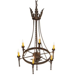 Meyda Tiffany - 116297 - Six Light Chandelier - Amaury - Gilded Tobacco