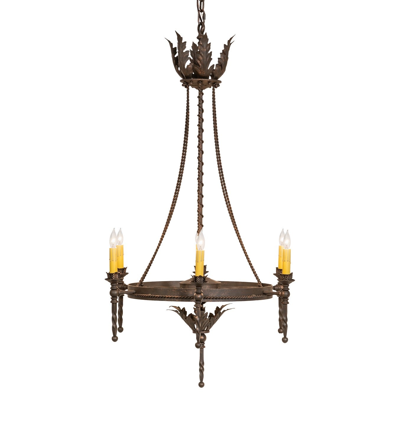 Meyda Tiffany - 116297 - Six Light Chandelier - Amaury - Gilded Tobacco