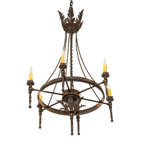 Meyda Tiffany - 116297 - Six Light Chandelier - Amaury - Gilded Tobacco