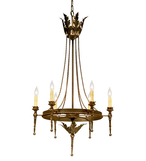 Meyda Tiffany - 116297 - Six Light Chandelier - Amaury - Gilded Tobacco