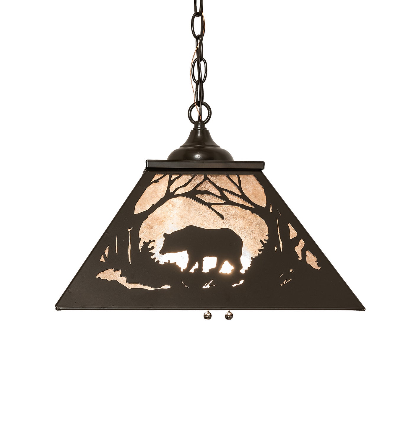 Meyda Tiffany - 124982 - Two Light Pendant - Bear At Dawn - Timeless Bronze