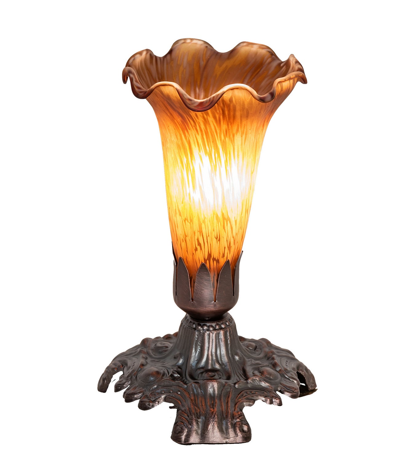 Meyda Tiffany - 13359 - One Light Accent Lamp - Amber Pond Lily - Mahogany Bronze