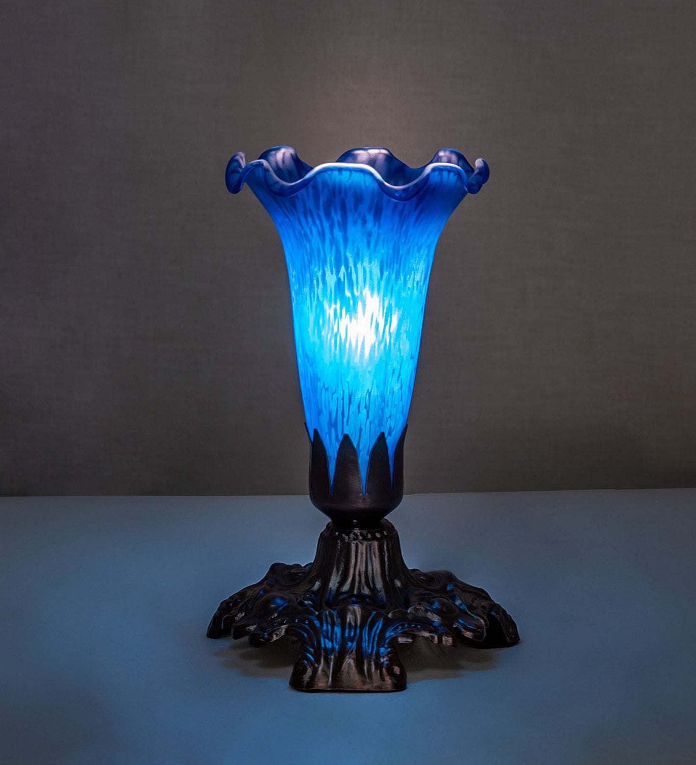 Meyda Tiffany - 13420 - One Light Accent Lamp - Blue - Mahogany Bronze