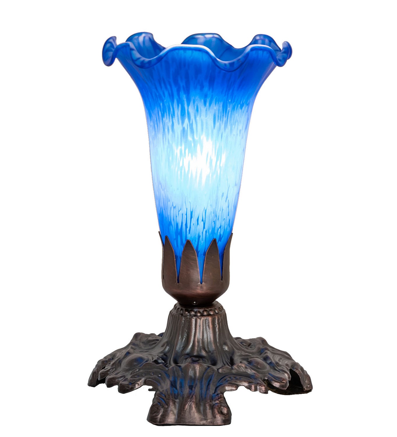 Meyda Tiffany - 13420 - One Light Accent Lamp - Blue - Mahogany Bronze