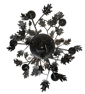 Meyda Tiffany - 232381 - Nine Light Chandelier - Oak Leaf - Gunmetal