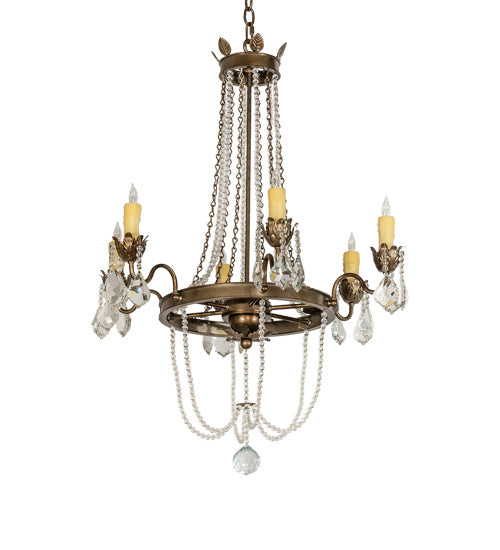 Meyda Tiffany - 232504 - Six Light Chandelier - Dominique - Black Hills Gold