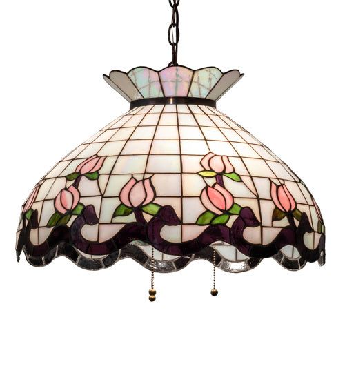 Meyda Tiffany - 232764 - Three Light Pendant - Roseborder - Mahogany Bronze