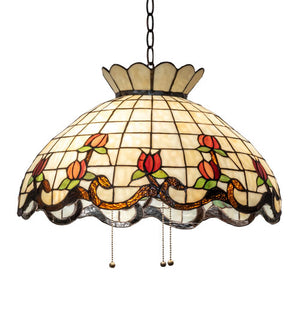 Meyda Tiffany - 232767 - Three Light Pendant - Roseborder - Mahogany Bronze