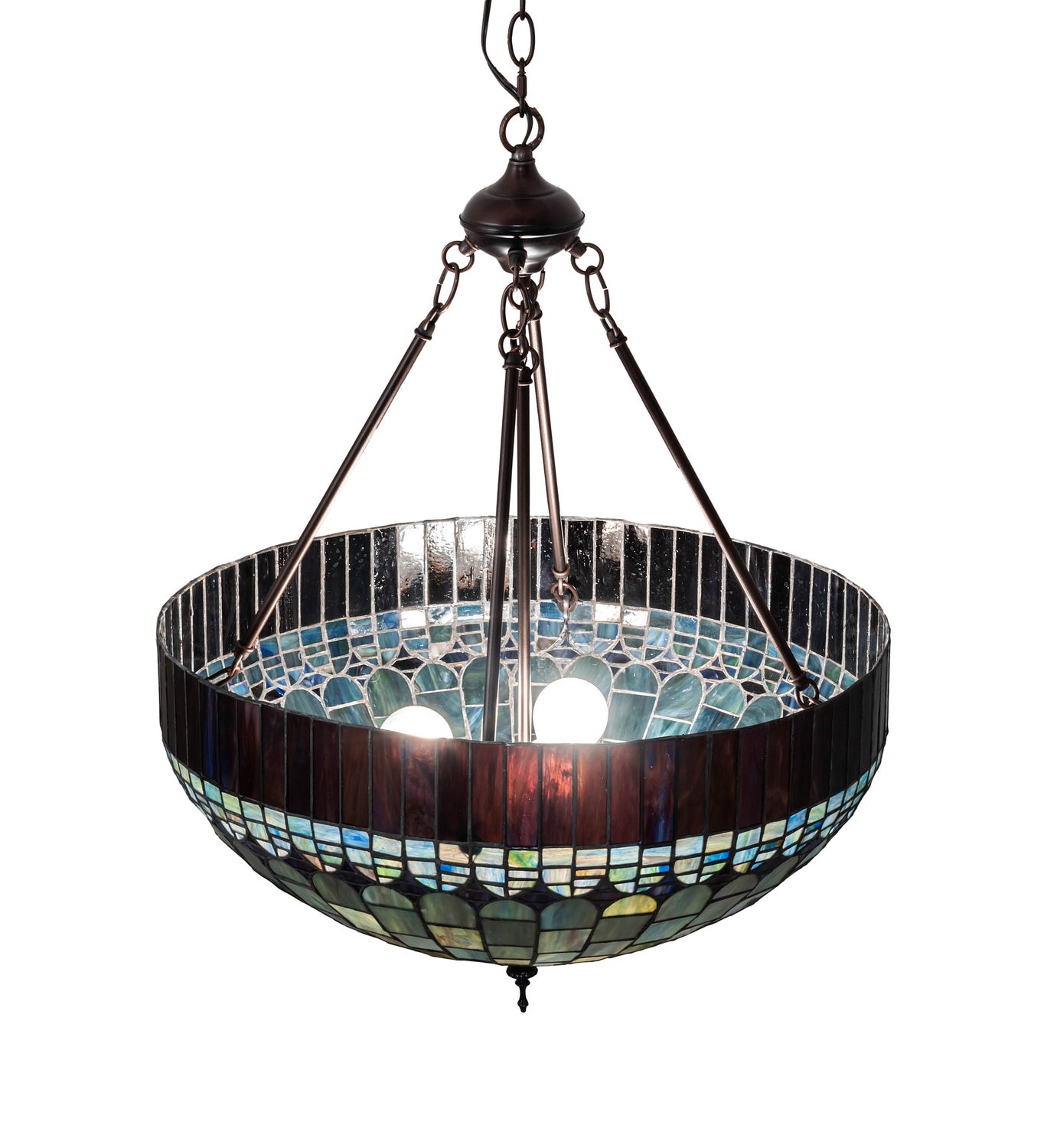 Meyda Tiffany - 232779 - Three Light Pendant - Tiffany Candice - Mahogany Bronze