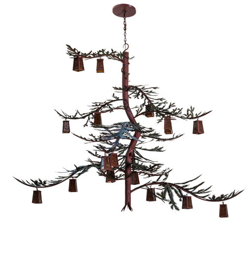 Meyda Tiffany - 233599 - 18 Light Chandelier - Pine Branch - Rust And Green Trees