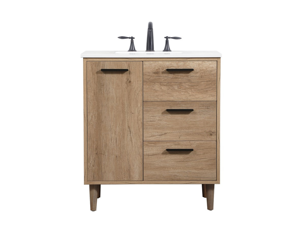 Elegant Lighting - VF47030NT - Single Bathroom Vanity - Baldwin - natural oak