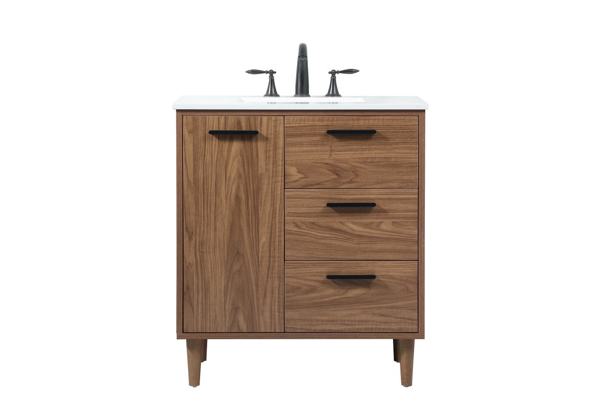 Elegant Lighting - VF47030WB - Single Bathroom Vanity - Baldwin - walnut brown