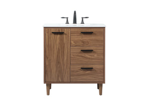 Elegant Lighting - VF47030WB - Single Bathroom Vanity - Baldwin - walnut brown