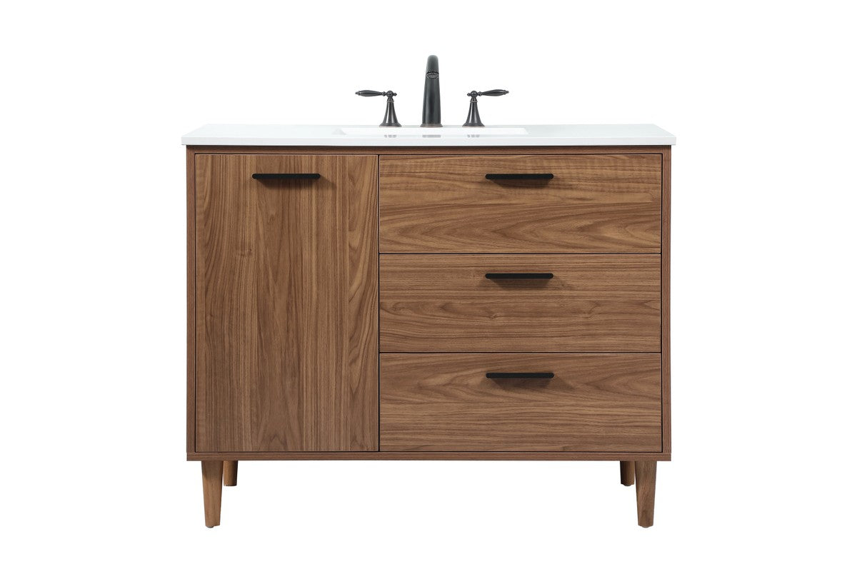 Elegant Lighting - VF47042WB - Single Bathroom Vanity - Baldwin - walnut brown