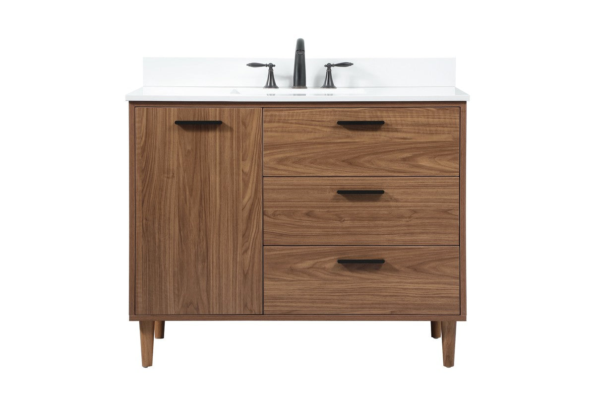 Elegant Lighting - VF47042WB-BS - Single Bathroom Vanity - Baldwin - walnut brown