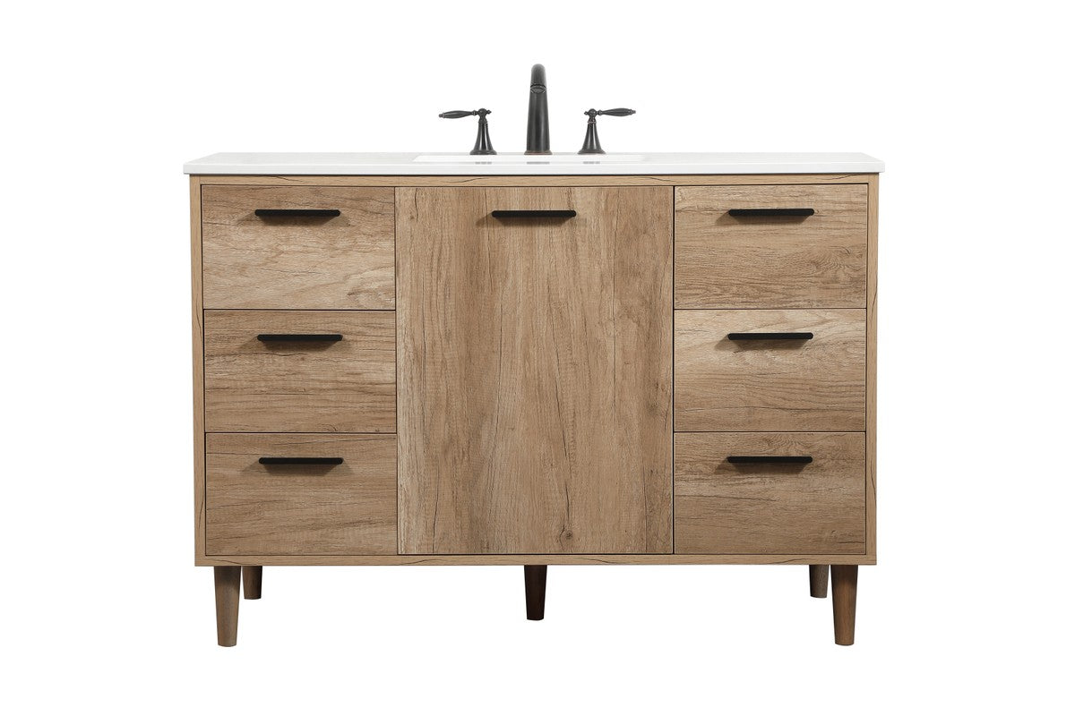 Elegant Lighting - VF47048NT - Single Bathroom Vanity - Baldwin - natural oak