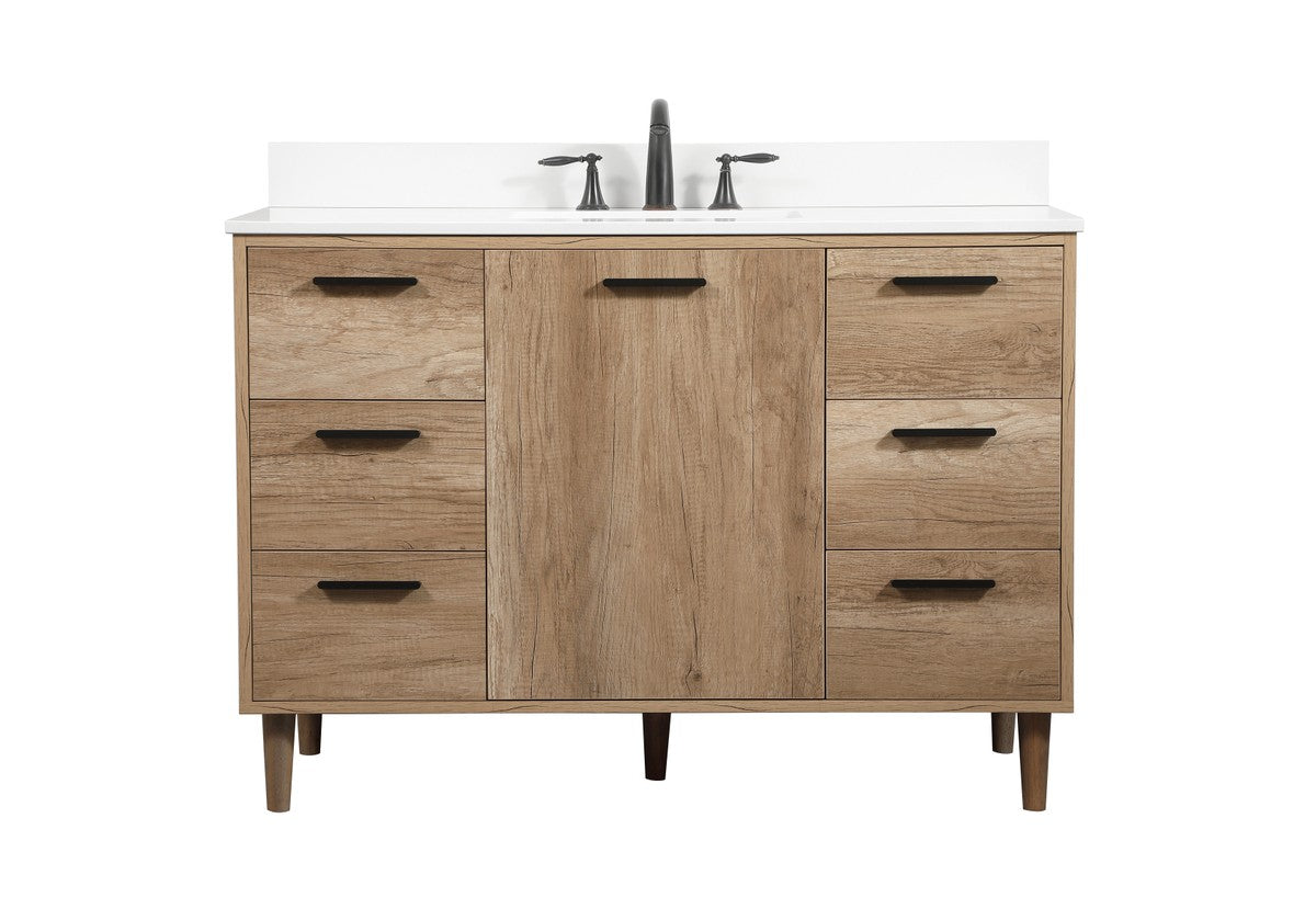 Elegant Lighting - VF47048NT-BS - Single Bathroom Vanity - Baldwin - natural oak