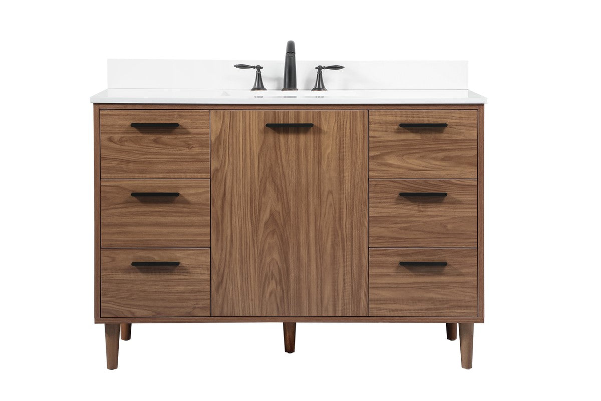 Elegant Lighting - VF47048WB-BS - Single Bathroom Vanity - Baldwin - walnut brown